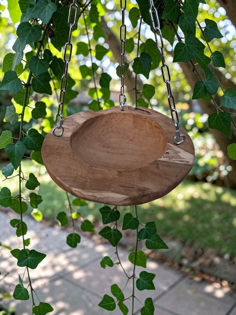 Natuurlijke Java Foerageerschaal aan Ketting (Ø 30 cm)