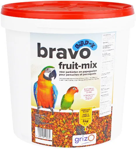 [102030050] BRAVO FRUIT MIX GROS POUR PERRUCHES ET PERROQUETS 5kg