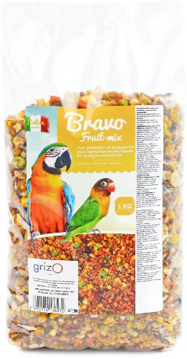 [102030010] BRAVO FRUIT-MIX GROF VOOR PARKIETEN EN PAPEGAAIEN 1kg 
